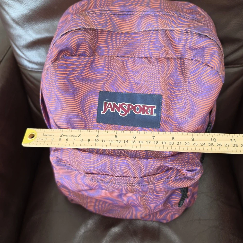 JanSport SuperBreak Plus Backpack Geometric Zip Padded Straps